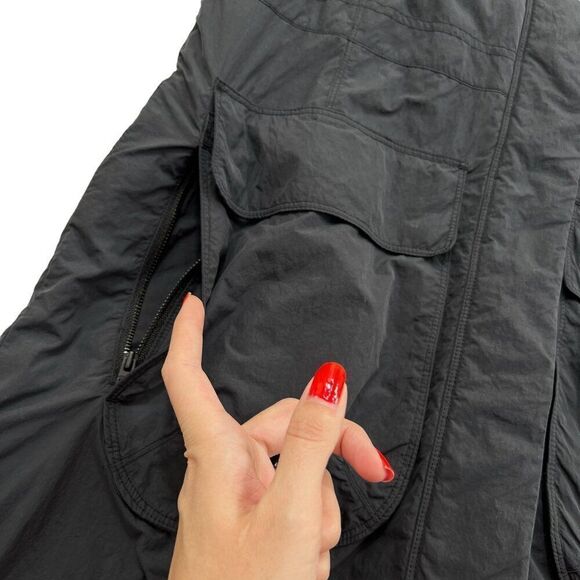 Athleta District Primaloft Faux Fur Hood Jacket Grey Black Size Small - Picture 12 of 15